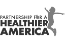 Partnership for a Healthier America: logo in greyscale