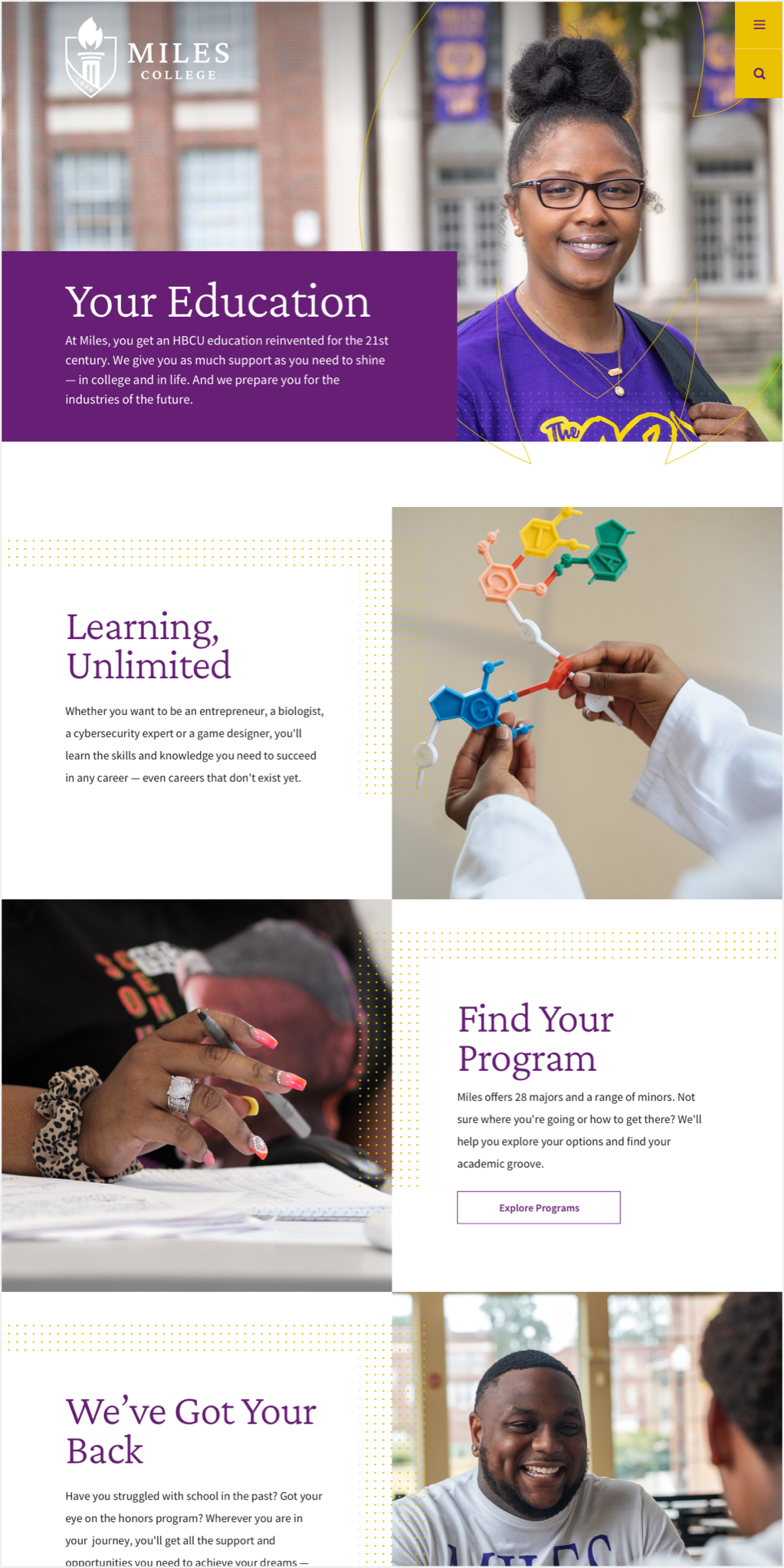 Miles College Website Image 1